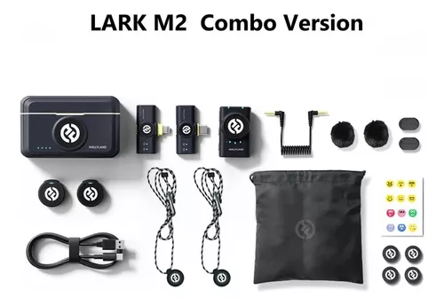 Microfone  Hollyland Lark M2 Combo Professional Lapela Wireless